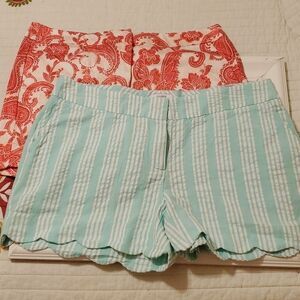 Set of 2 Shorts Size 6 | NWT Kenji Paisley & Crown Ivy Striped Scalloped